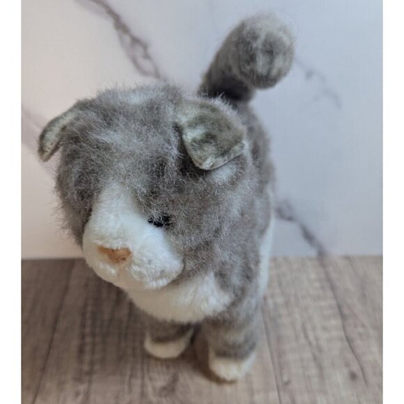 Douglas Cuddle Toys Gray & White Striped Cat Plush Stuffed Animal Realistic 9" - Picture 4 of 11